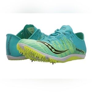 Saucony Neon Blue Yellow Endorphin 2 Track Shoes sz 7.5